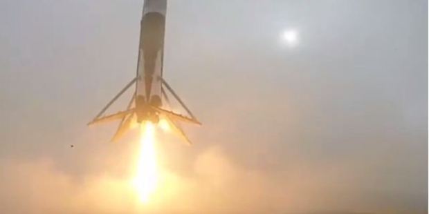 Elon Musk has shared video footage of the Falcon 9 landing