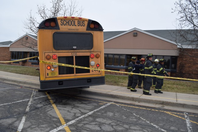 Emergency crews respond to a fatal school bus crash at Amy Beverland Elementary School Tuesay Jan. 26 2016