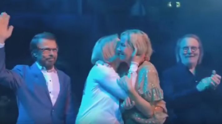 ABBA reunite for the first time in years as stars come together for Mamma Mia! opening