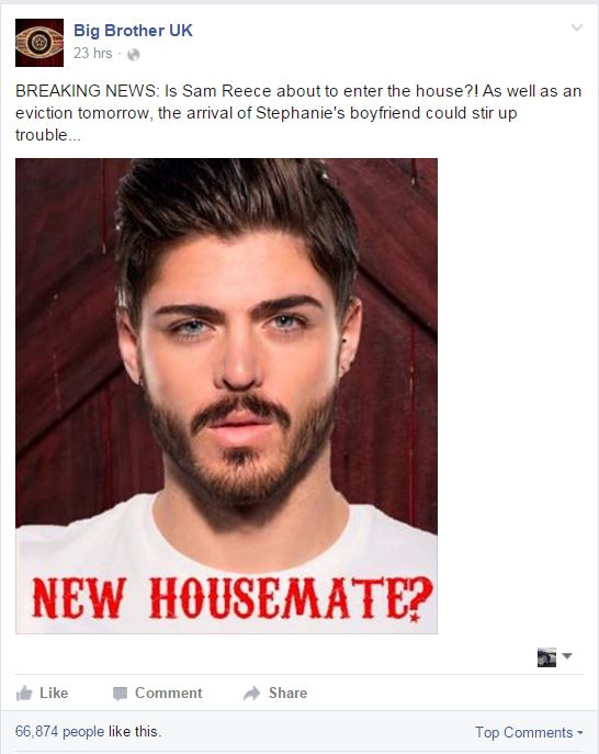 An unofficial site reported that Sam could be on his way into the house