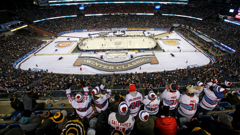 Fans watch the eighth edition of the NHL Winter Classic