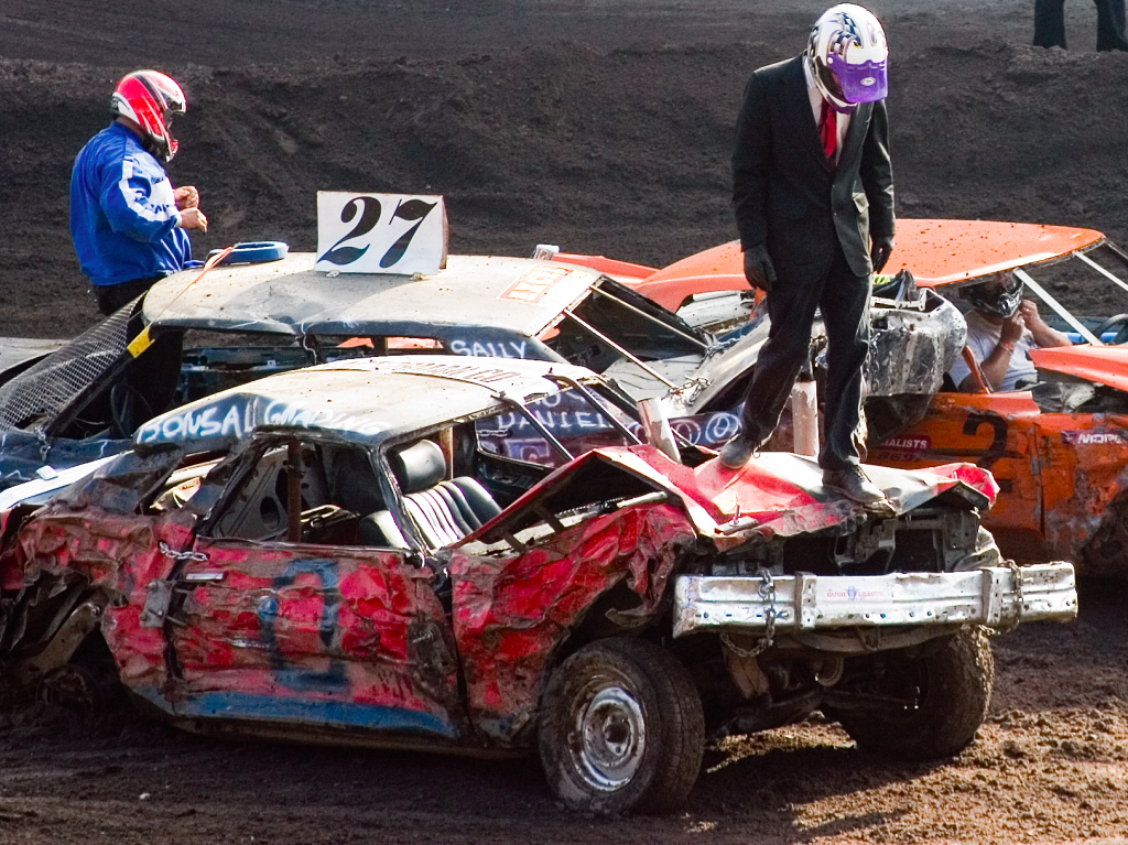 Cars crashed crushed demolition