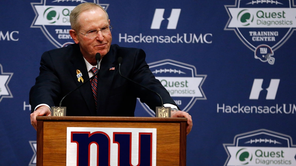 Former New York Giants head coach Tom Coughlin speaks during a news conference Tuesday Jan. 5 2016 in East Rutherford N.J