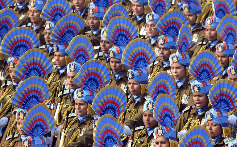 AFP  Prakash Singh Women soldiers from the Indian Army take part in a full dress rehearsal for the upcoming Indian Republic Day parade on Rajpath in New Delhi