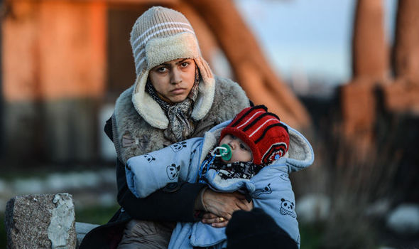 Children in a refugee camp