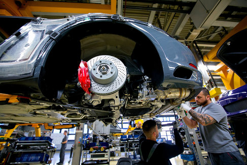 Luxury Automobile Manufacture At Porsche AG's Factory