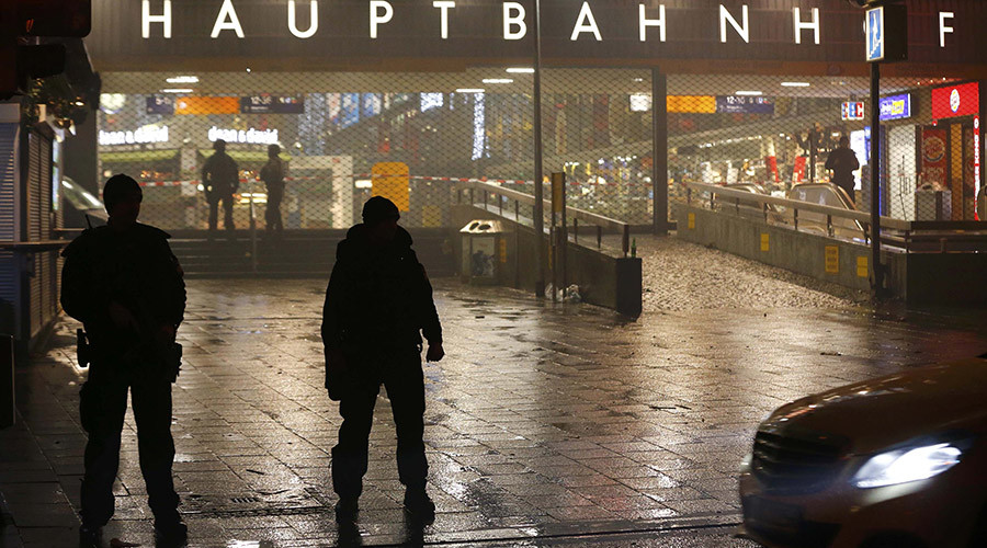 German police secure the main train station in Munich