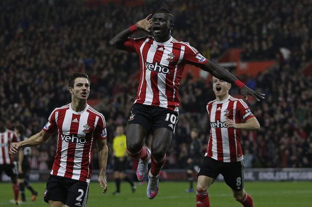 Sadio Mane celebrates scoring his team's first goal