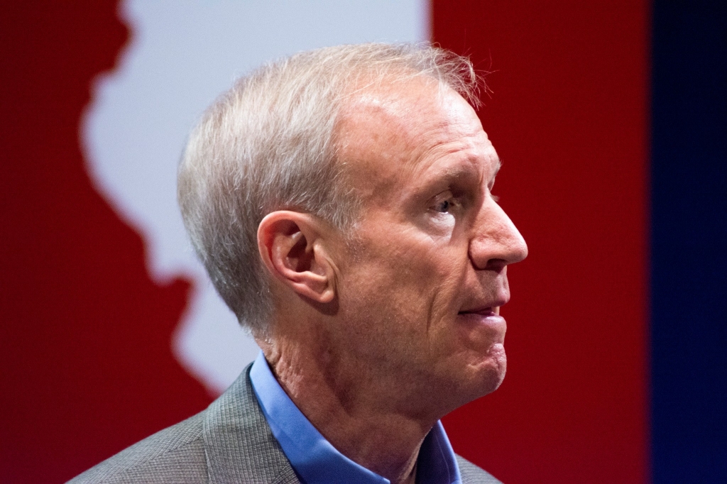 Governor Rauner speaking in Marion in June