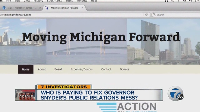 Governor Rick Snyder is using the Moving Michigan Forward fund to pay for PR in the Flint water crisis.                      WXYZ