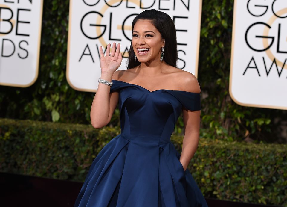 Low necklines backless gowns spotted on Globes red carpet