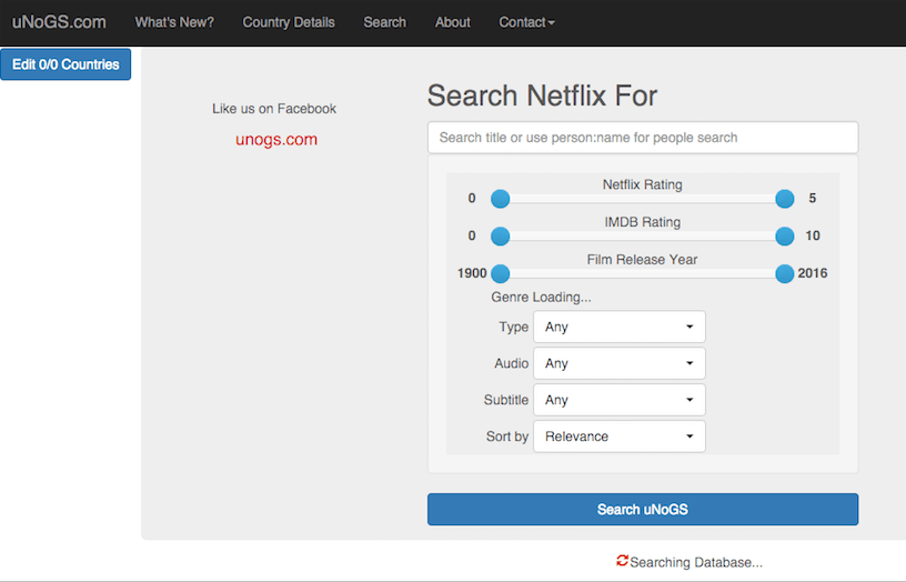 Netflix Online Global Search Database