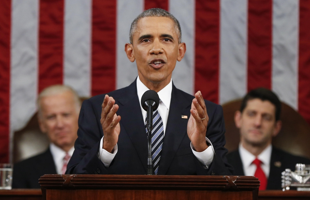 President Barack Obama delivers his State of the Union address before a joint session of Congress on Capitol Hill