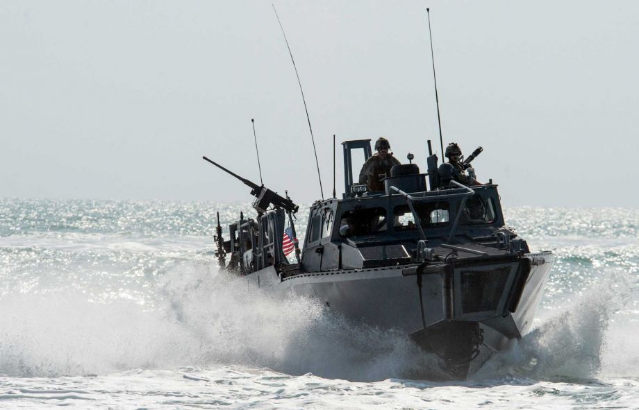 This Nov. 2 2015 image provided by the U.S. Navy shows Riverine Command Boat 805 in the Persian Gulf. Iran was holding 10 U.S. Navy sailors and their two boats similar to the one in this