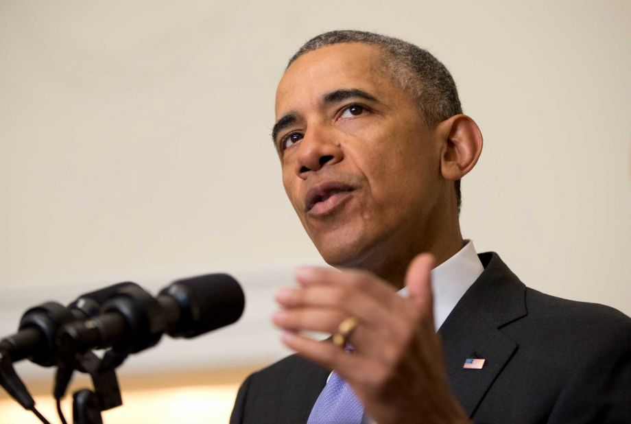 President Barack Obama makes a statement on the release of Americans by Iran Sunday Jan. 17 2016 in the Cabinet Room of the White House in Washington