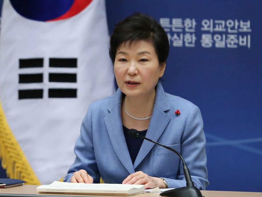 South Korean President Park Geun-hye speaks during a joint briefing from the foreign unification and defense ministries at the presidential house in Seoul Friday Jan. 22 2016. President Park questioned the role of long-dormant North Korean nuclear dis