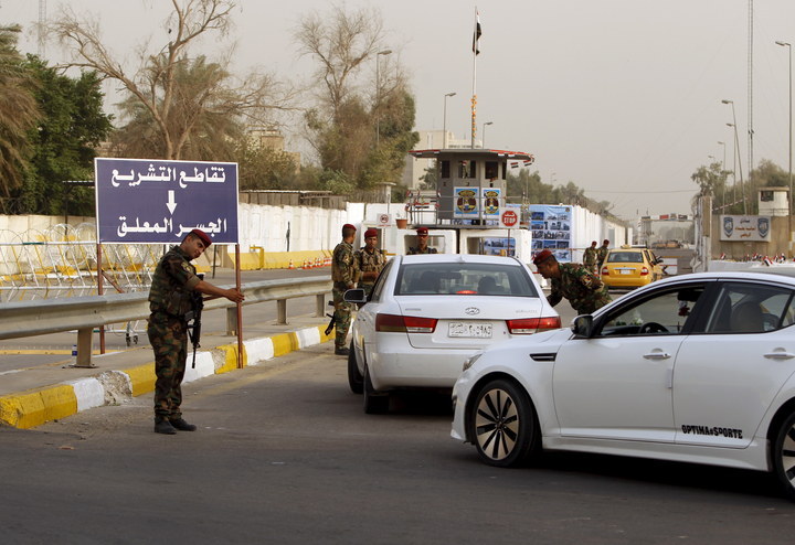 Iraqi security forces guard at the entrance to the Green Zone in Baghdad in October. Ahmed Saad  Reuters