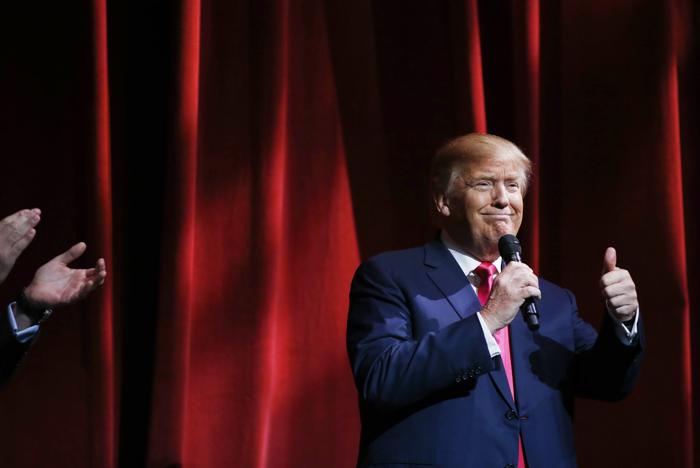 Republican presidential candidate Donald Trump speaks during the Outdoor Channel and Sportsman Channel's 16th annual Outdoor Sportsman Awards on Thursday Jan. 21 2016 in Las Vegas