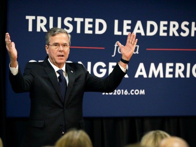 Republican presidential candidate former Florida Gov. Jeb Bush speaks during a meeting with employees at Nationwide Insurance Wednesday Jan. 27 2016 in Des Moines Iowa