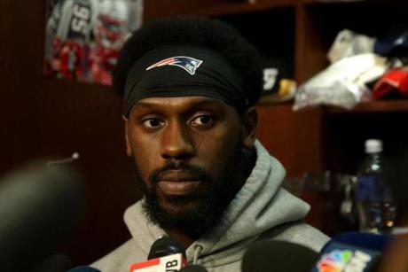 01/13/2015 Foxboro Ma. New England Patriots player Chandler Jones talked to the media after Practice. Globe  Staff