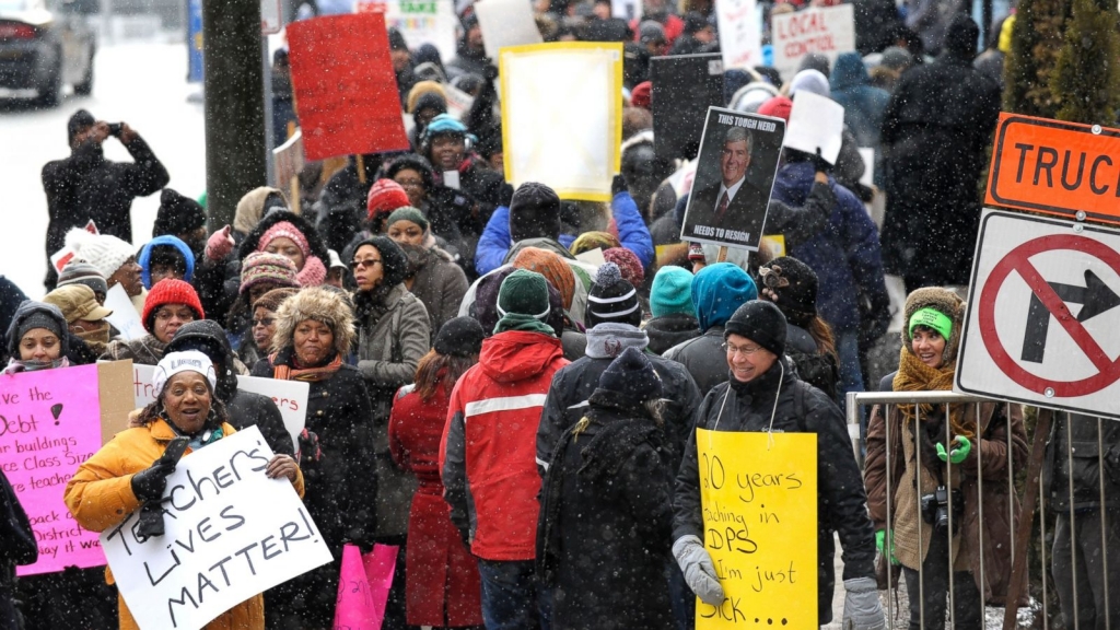 Angered by teacher sick-outs that have caused many Detroit school closures majority Republicans in Michigan