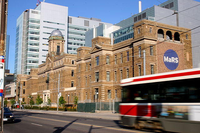 One part of the MaRS complex in downtown Toronto. The new research facility will be located on an empty floor of the adjoining tower