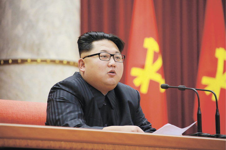 North Korean leader Kim Jong Un attends the 3rd Meeting of Activists in Fisheries under the Korean People’s Army in this undated