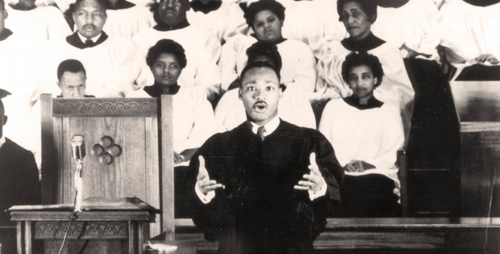 King preaching at Ebenezer Baptist Church in Atlanta Georgia