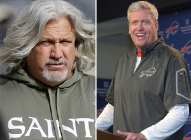 Rob Ryan, then Saints defensive coordinator with Rex who was then head coach of the Jets in 2014