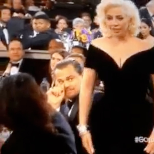 Lady Gaga seems none the wiser as she heads on stage to collect her award