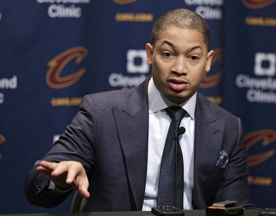 Tyronn Lue answers questions during a news conference before an NBA basketball game between the Chicago Bulls and the Cavaliers Saturday Jan. 23 2016 in Cleveland