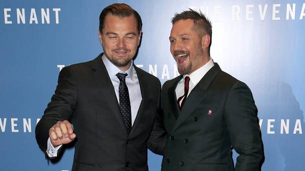 Leonardo Di Caprio and Tom Hardy attend The Revenant premiere at Empire Leicester Square London