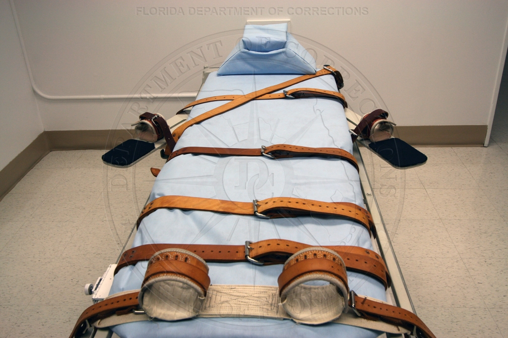 Lethal injection gurney on Florida's death row