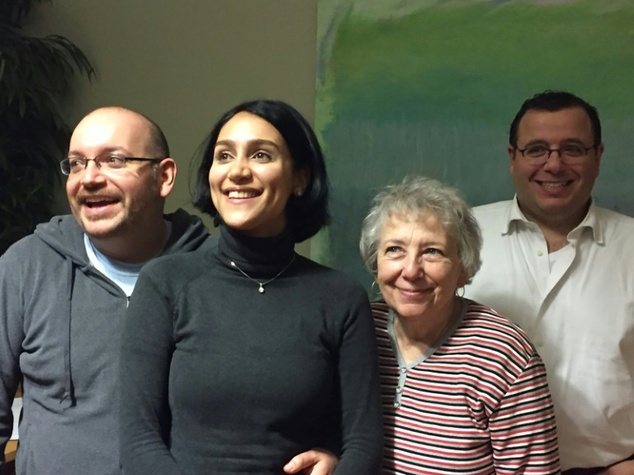 Jason Rezaian poses with his wife Yeganeh Salehi, mother Mary Rezaian and