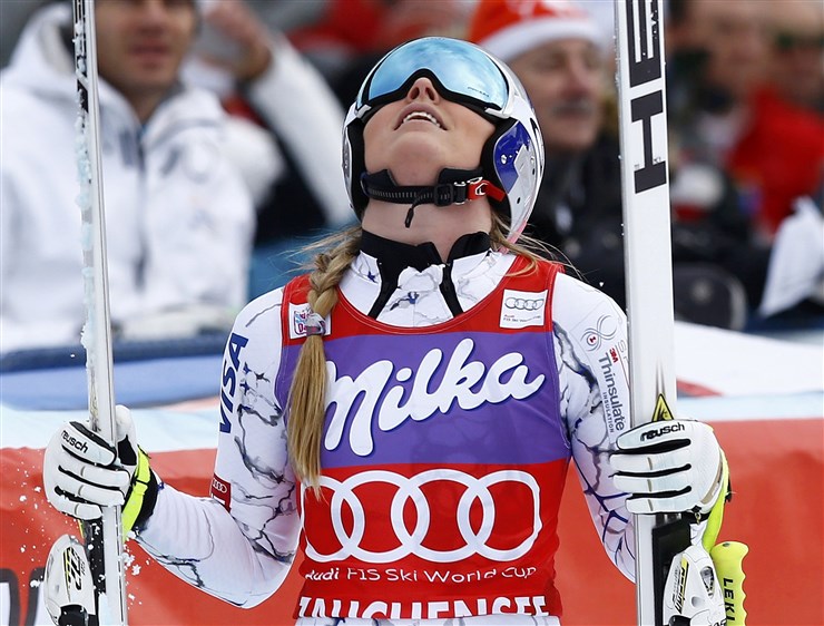 Lindsey Vonn claims record-equalling downhill victory