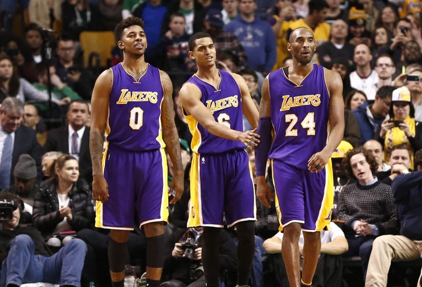 Dec 30 2015 Boston MA USA Los Angeles Lakers forward Kobe Bryant removes his shirt prior to a game against the Boston Celtics at TD Garden. Mandatory Credit Mark L. Baer-USA TODAY Sports ORG XMIT USATSI-232246 ORIG FILE ID 20151230_rnb_aa6_0