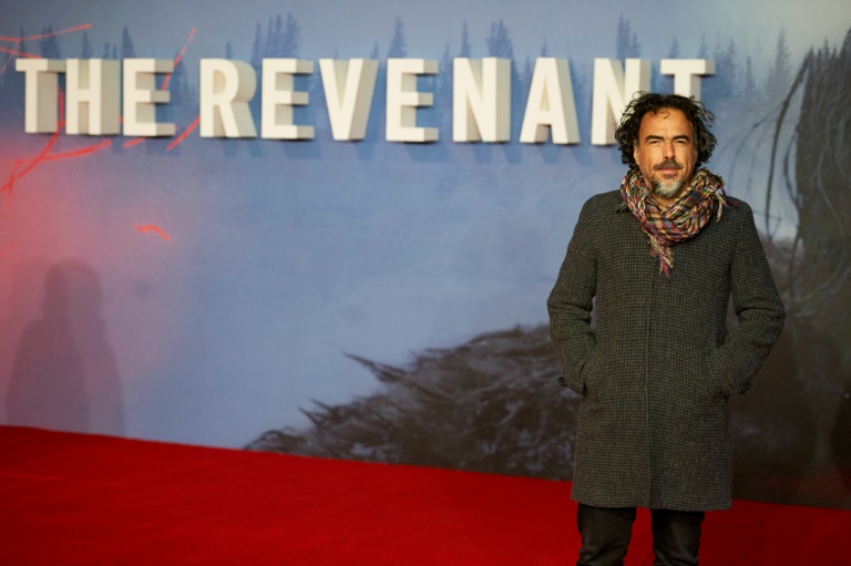 AFP  Niklas Halle'nMexican director Alejandro Gonzalez Inarritu poses on arrival for the premiere of the film'The Revenant in London