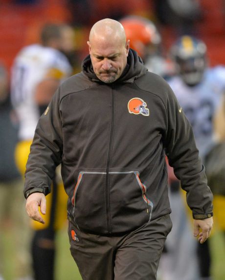 Cleveland Browns head coach Mike Pettine walks off the field after the Browns lost to the Pittsburgh Steelers 28-12 in an NFL football game Sunday Jan. 3 2016 in Cleveland