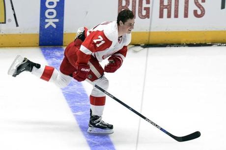 Red Wings forward Dylan Larkin participated in the All Star Skills Competition on Saturday in Nashville