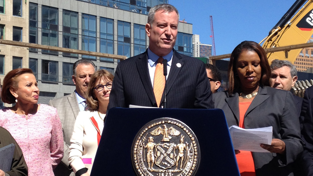 Mayor Bill de Blasio announces affordable housing plan