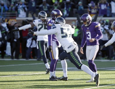 The Seattle Seahawks and Minnesota Vikings kicked off their wild-card round game with an official temperature of minus-6 degrees