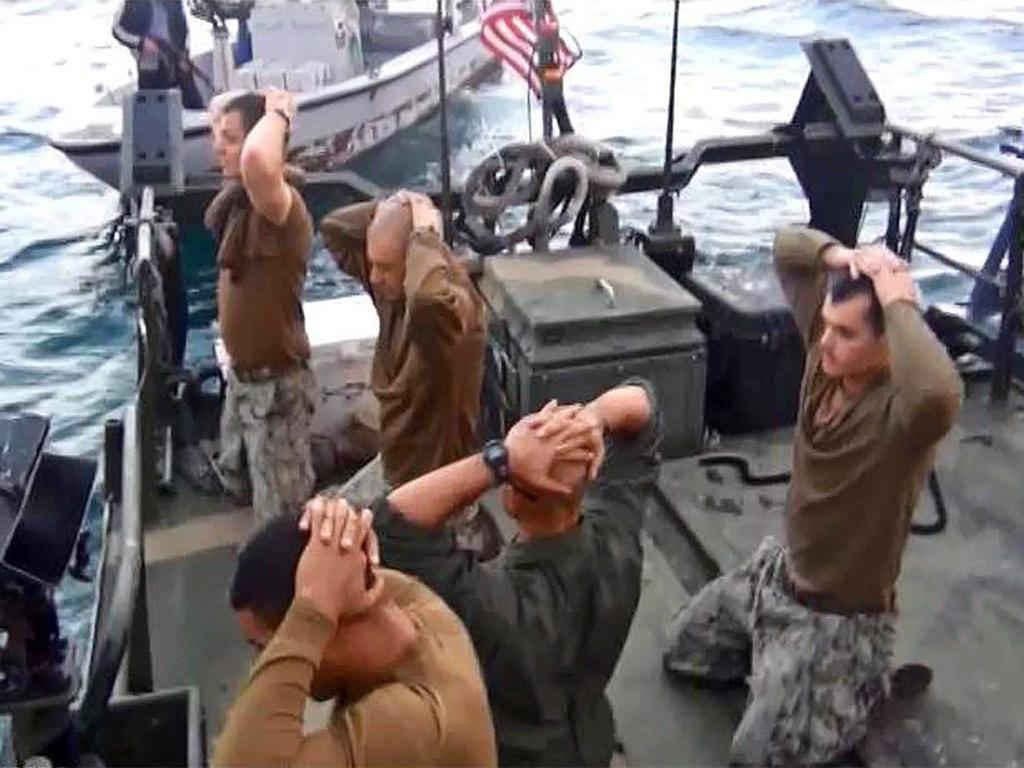 Iranian forces questioning detained US sailors