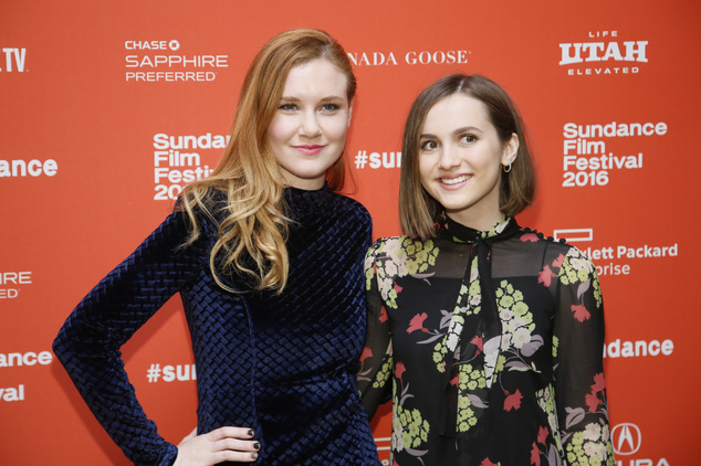 Actresses Madisen Beaty left and Maude Apatow right pose at the premiere of'Other People during the 2016 Sundance Film Festival on Thursday Jan. 21 2