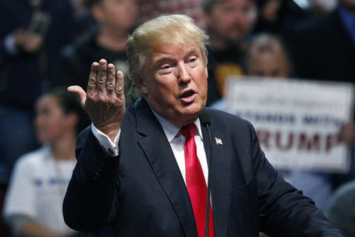 Republican presidential candidate Donald Trump speaks during a rally in Biloxi Miss. Jan. 2 2016