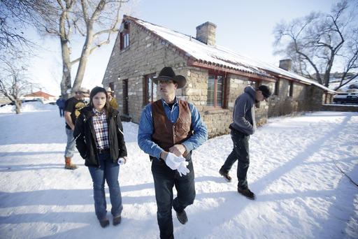 Ryan Bundy one of the sons of Nevada rancher Cliven Bundy walks through the Malheur National Wildlife Refuge Jan. 8 2016 near Burns Ore