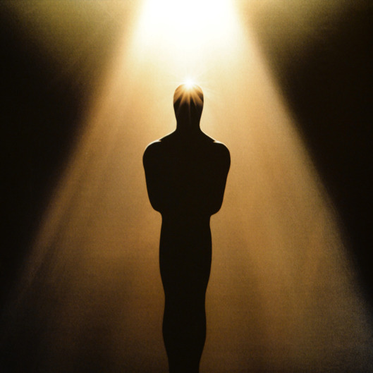 An image of an Oscar Statue is seen at the 86th Academy Awards nominations announcement at the Academy of Motion