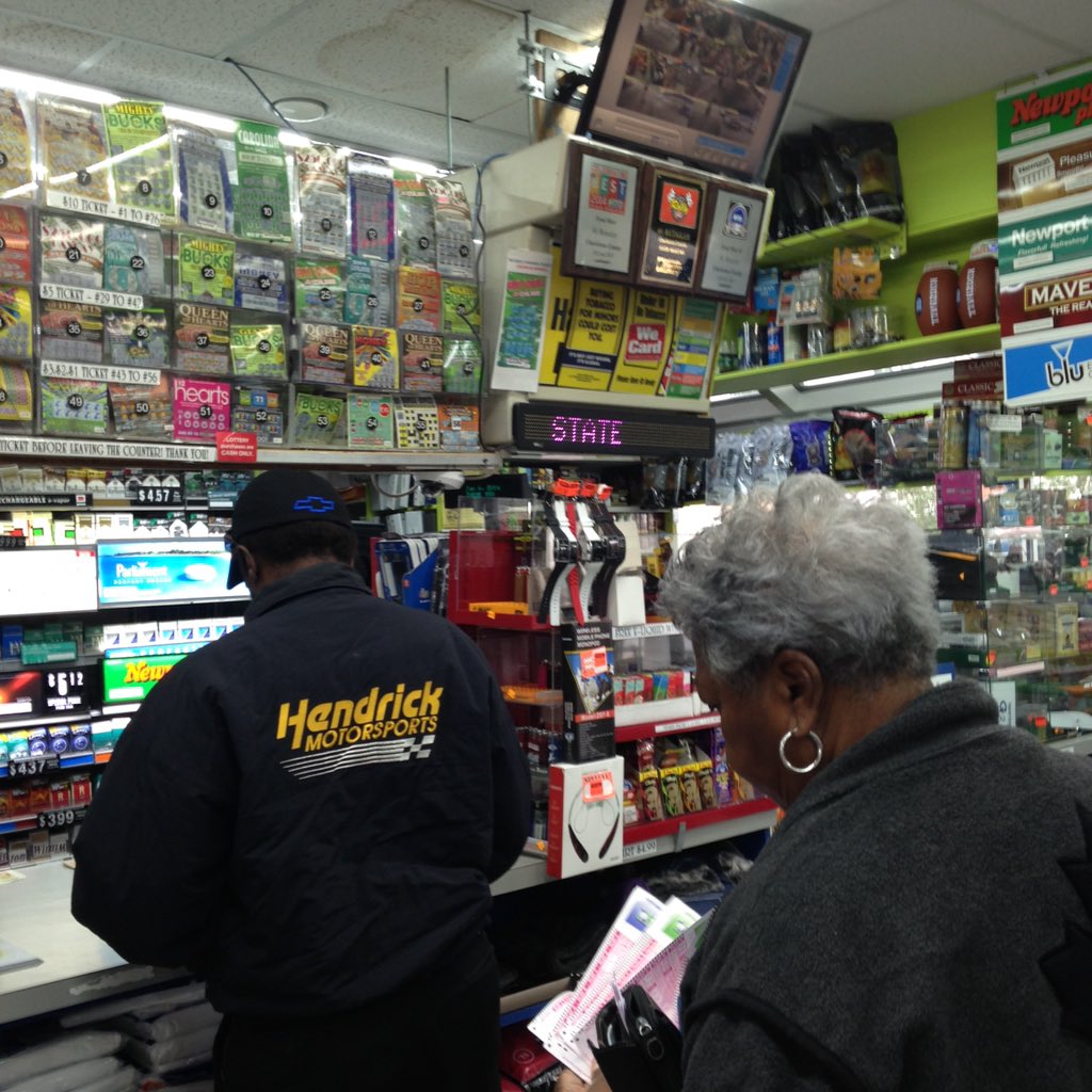 People line up to buy lottery tickets in Charleston