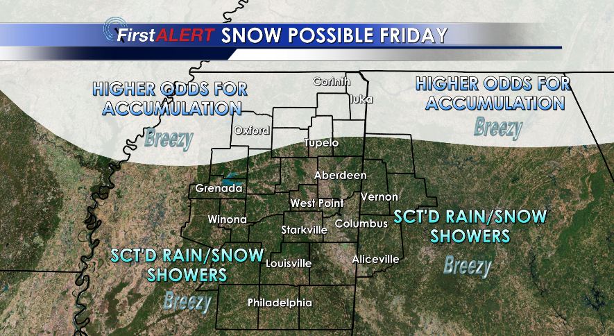 RAIN  SNOW SHOWERS POSSIBLE ON FRIDAY