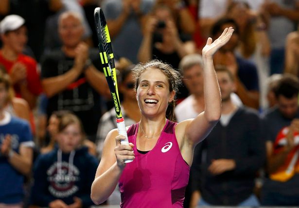 REUTERS  Jason O'Brien Action Images via Reuters
Delight Konta thanks fans as she makes it through to the fourth round