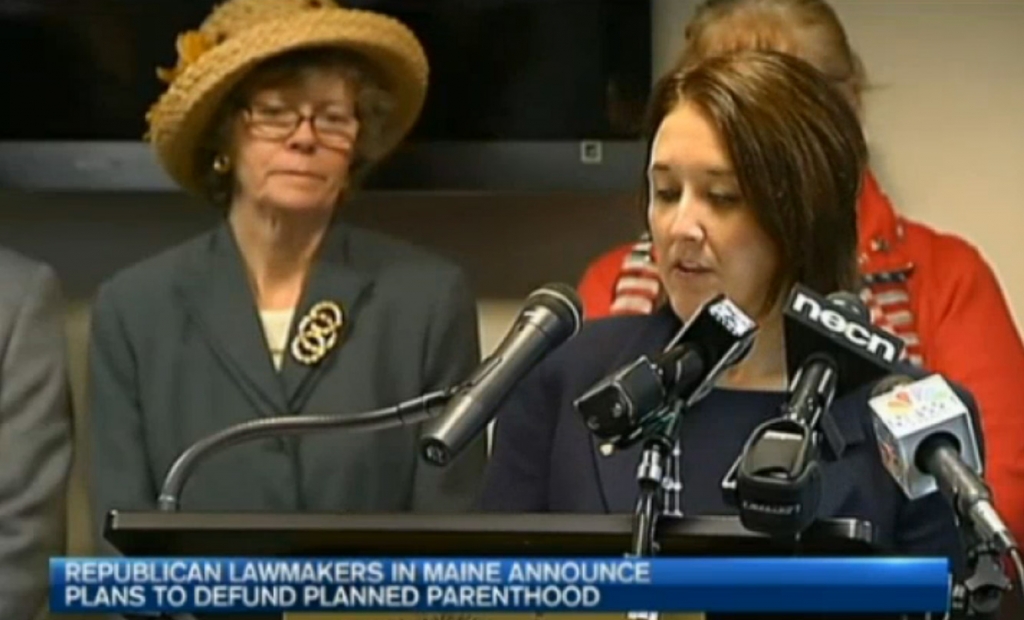 Rep. Espling speaks at an anti Planned Parenthood press conference in October 2015 | Still of NECN TV coverage